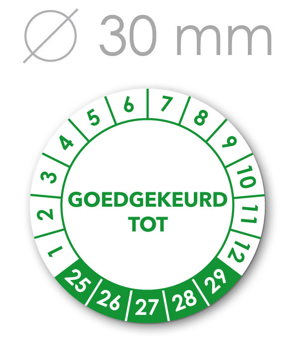 Goedgekeurd tot 5 jaargangen 30 mm GROEN